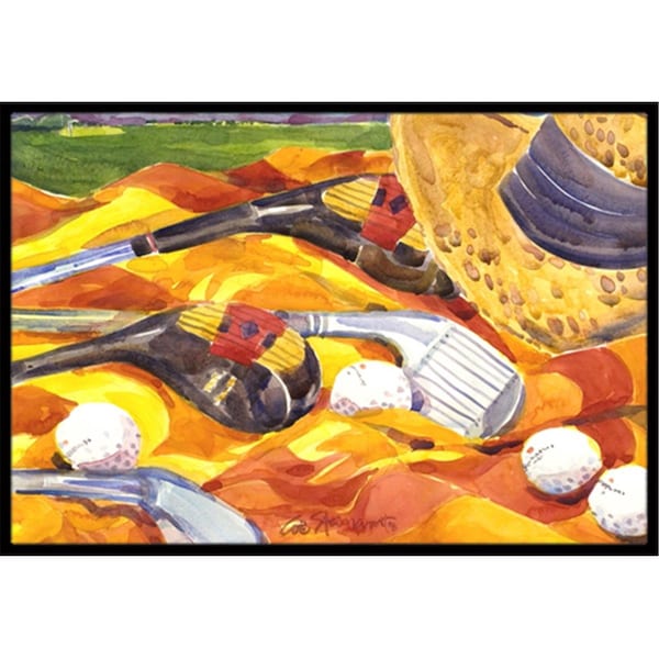 Carolines Treasures Golf Clubs Golfer Indoor Or Outdoor Mat - 18 x 27 in. 6063MAT - main